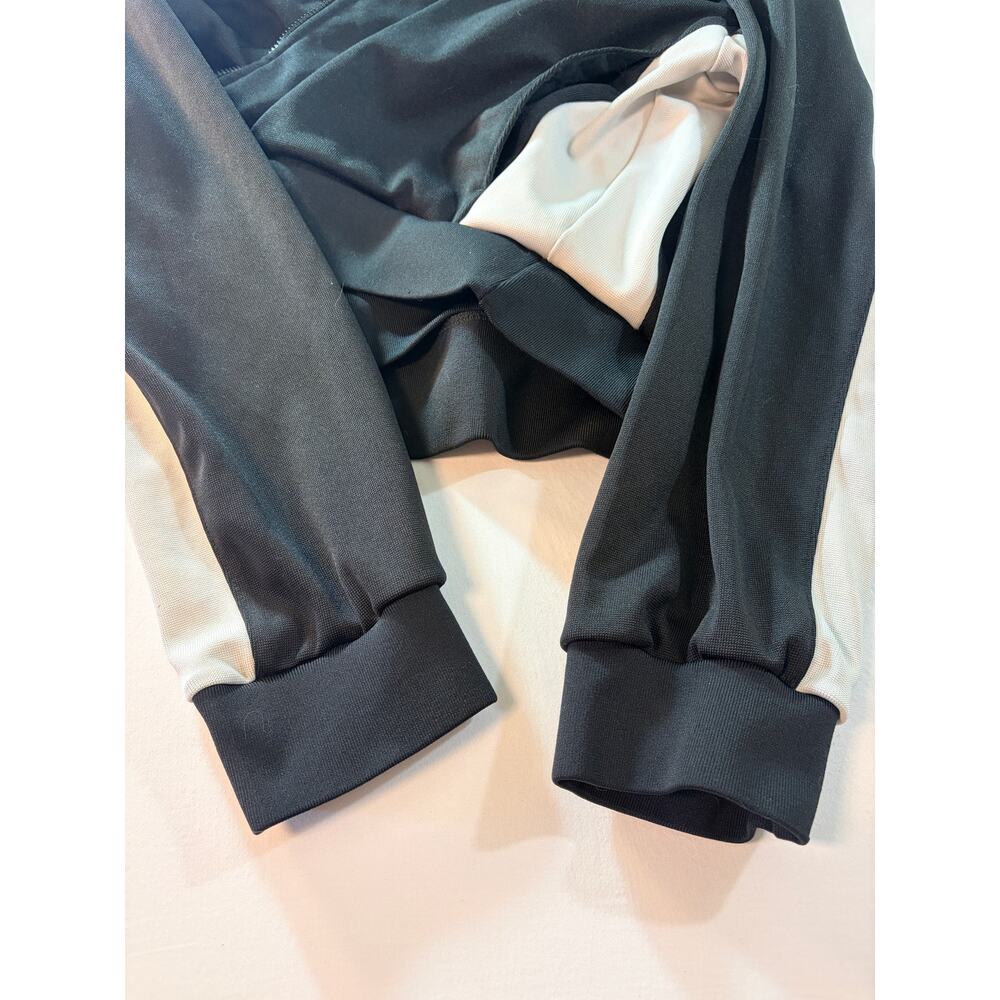 Jordan Womens Track Jacket L Black White Colorblock Cropped Jumpman Full Zip - Picture 9 of 10